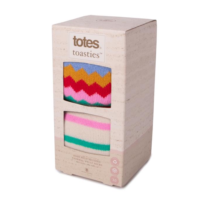 totes toasties® Ladies Welly Boot Socks (Twin Pack) Multi Extra Image 1